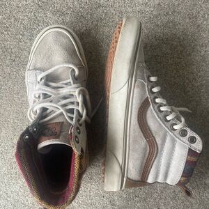 Vans High-Top Sneakers with Brown Accents